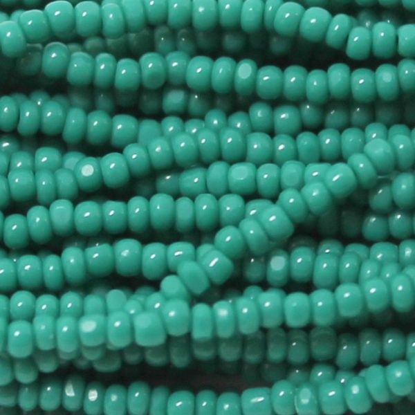 LIMITED 13/0 Czech Charlotte Cut Seed Bead, Opaque Blue-Green