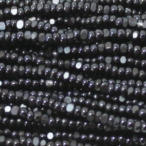 13/0 Czech Charlotte Cut Seed Bead, Opaque Black Luster
