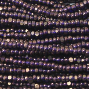 LIMITED 13/0 Czech Charlotte Cut Seed Bead, Gold Luster Transparent Cobalt