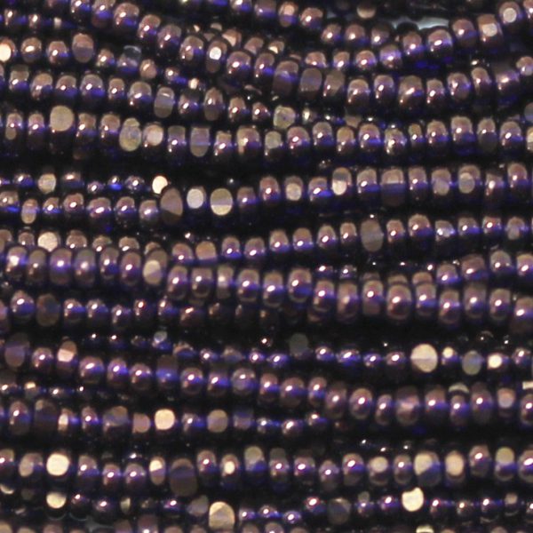 LIMITED 13/0 Czech Charlotte Cut Seed Bead, Gold Luster Transparent Cobalt