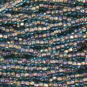 11/0 Czech Seed Bead, Copper Lined Aqua Blue AB