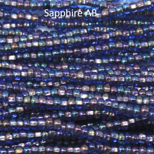 11/0 Czech Seed Bead, Copper Lined Sapphire Blue AB