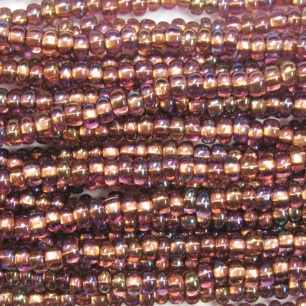 11/0 Czech Seed Bead, Copper Lined Amethyst AB
