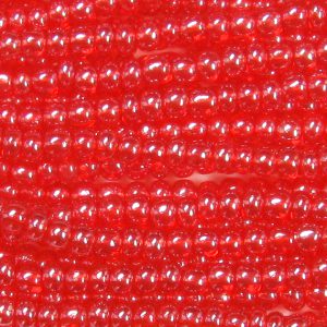 11/0 Czech Seed Bead, Transparent Light Ruby Luster