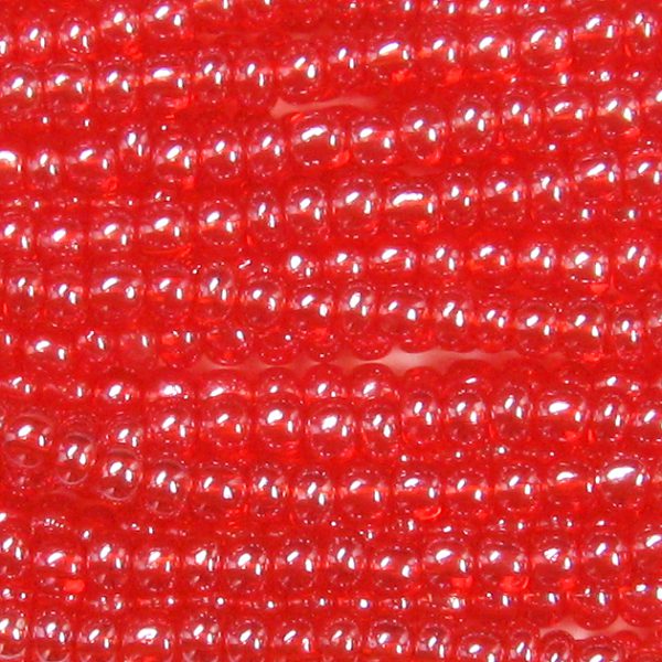 11/0 Czech Seed Bead, Transparent Light Ruby Luster