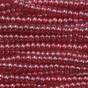 11/0 Czech Seed Bead, Transparent Ruby Luster