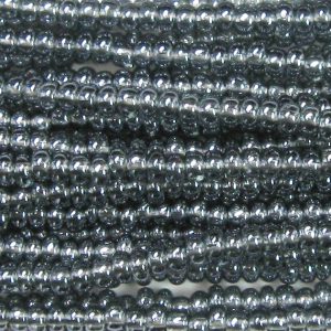 11/0 Czech Seed Bead, Transparent Black Diamond Luster