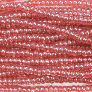 11/0 Czech Seed Bead, Transparent Light Rose Luster Tint**