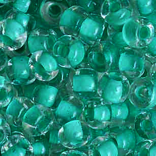 2/0 Czech Seed Bead, Terra Emerald Lined Crystal