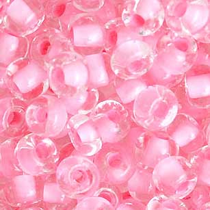 2/0 Czech Seed Bead, Terra Pink Lined Crystal