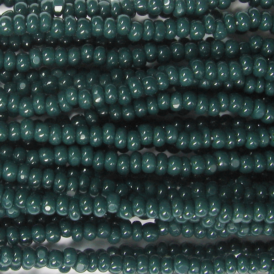13/0 Charlotte Cut Glass Czech Seed Bead Dark Hunter Green Current Dye lot