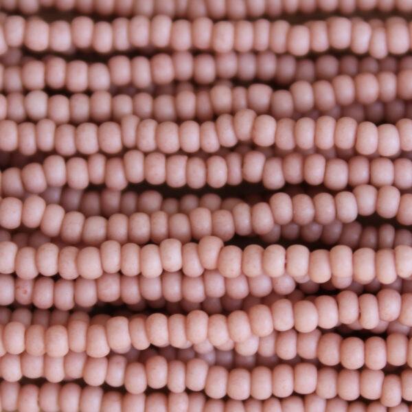 Frosted Opaque Cheyenne Pink Tint Czech Seed Bead