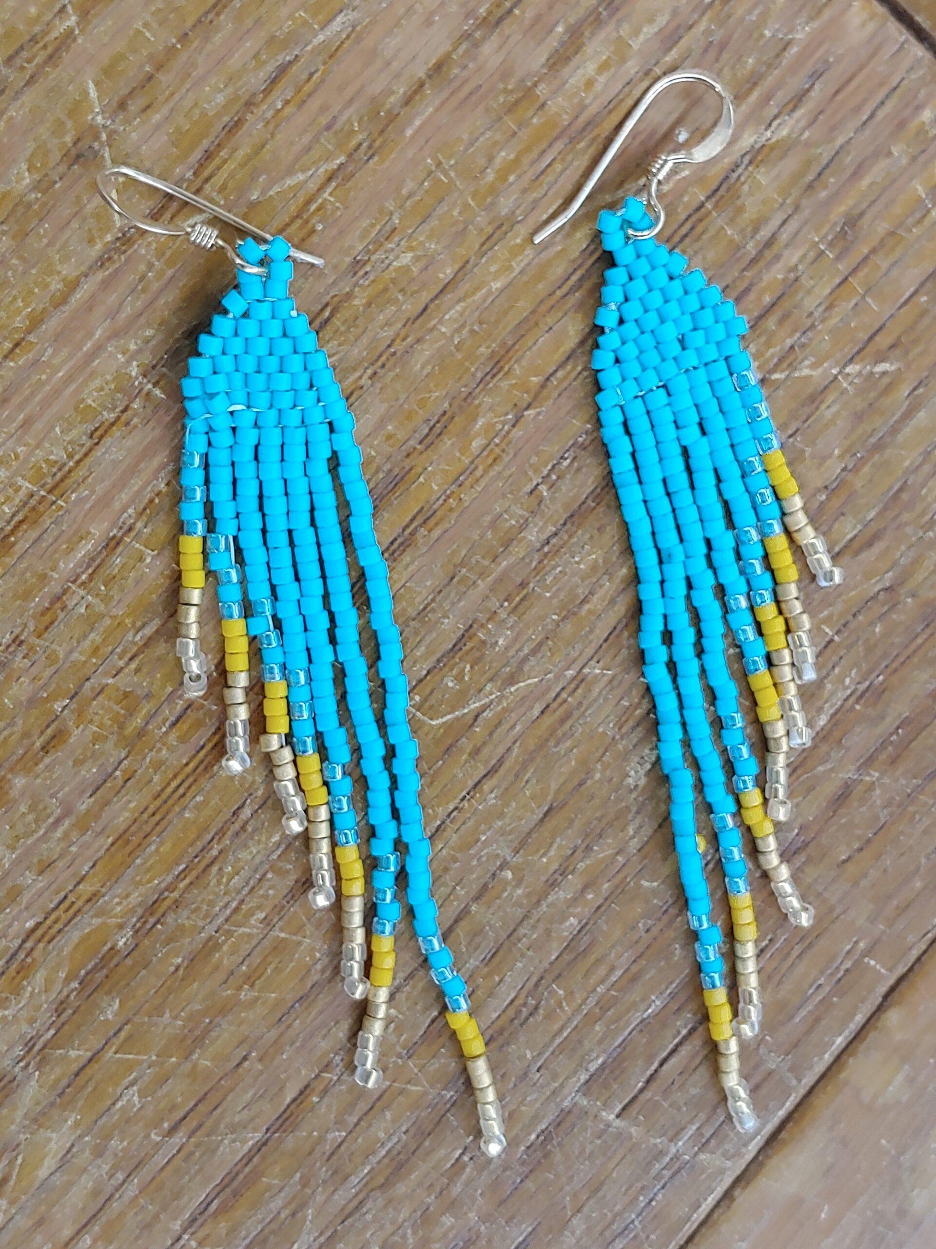 BRICK STITCH & FRINGE EARRINGS