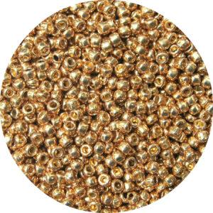 11/0 Japanese Seed Bead, PermaFinish Metallic Pale Gold**