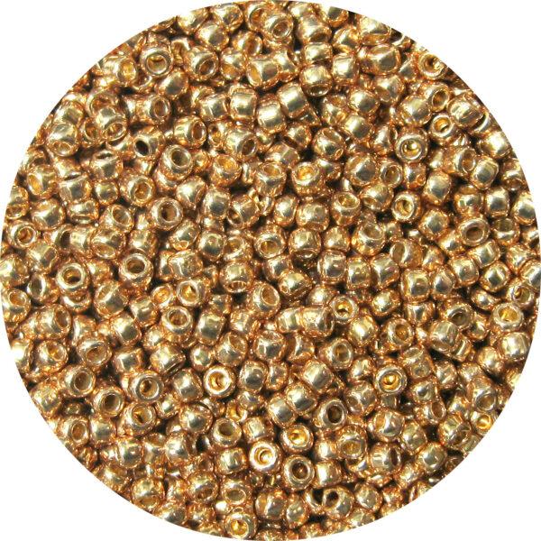 11/0 Japanese Seed Bead, PermaFinish Metallic Pale Gold**