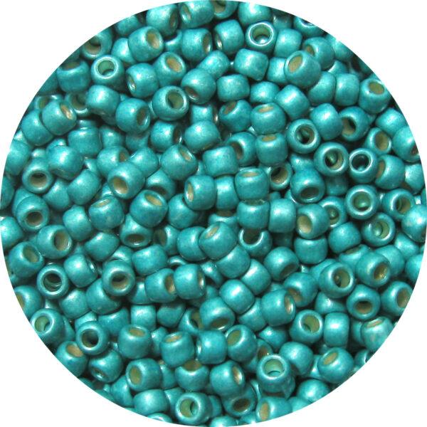 Japanese Seed Bead, PermaFinish Metallic Frosted Teal