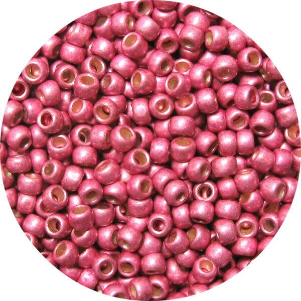 Japanese Seed Bead, PermaFinish Metallic Frosted Pink