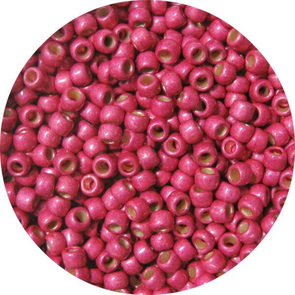 Japanese Seed Bead, PermaFinish Metallic Frosted Hot Pink