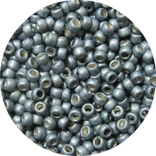 Japanese Seed Bead, PermaFinish Frosted Metallic Steel Blue