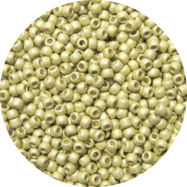 Japanese Seed Bead, PermaFinish Frosted Metallic Jonquil
