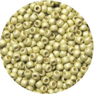 Japanese Seed Bead, PermaFinish Frosted Metallic Jonquil