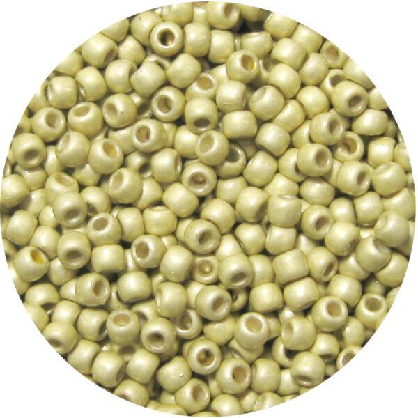 Japanese Seed Bead, PermaFinish Frosted Metallic Jonquil