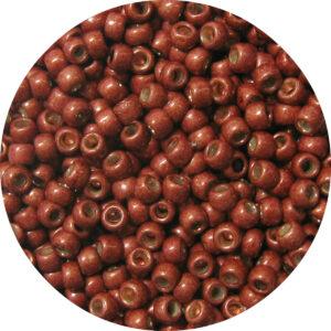 Japanese Seed Bead, PermaFinish Frosted Metallic Rusty Red