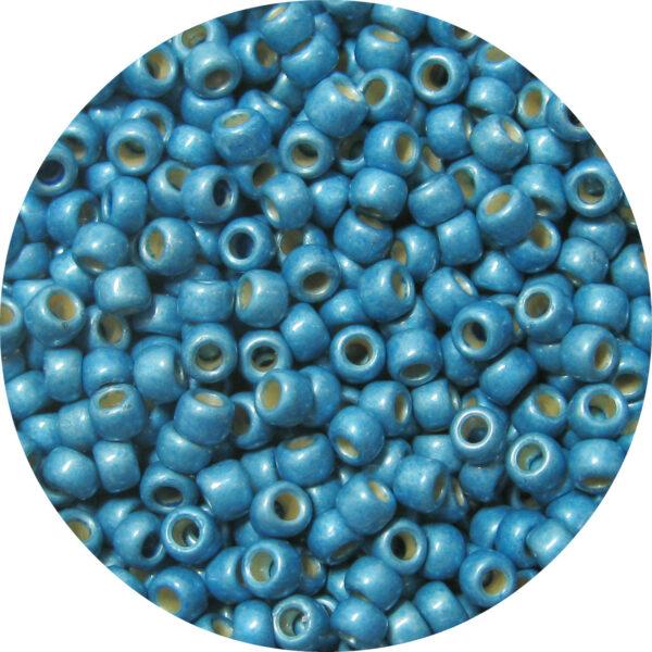 Japanese Seed Bead, PermaFinish Frosted Metallic Aqua Blue