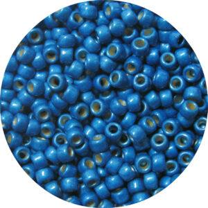 Japanese Seed Bead, PermaFinish Frosted Metallic Dark Aqua Blue