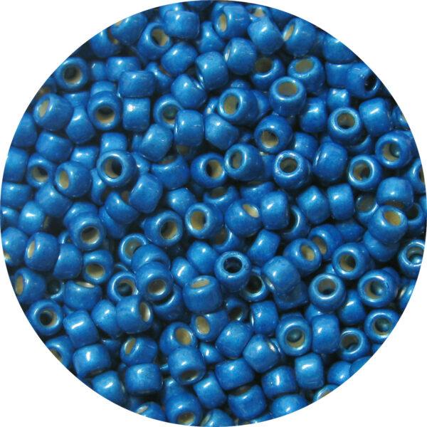 Japanese Seed Bead, PermaFinish Frosted Metallic Dark Aqua Blue