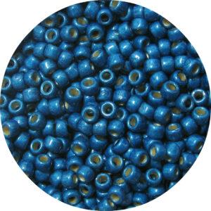 Japanese Seed Bead, PermaFinish Frosted Metallic Capri Blue