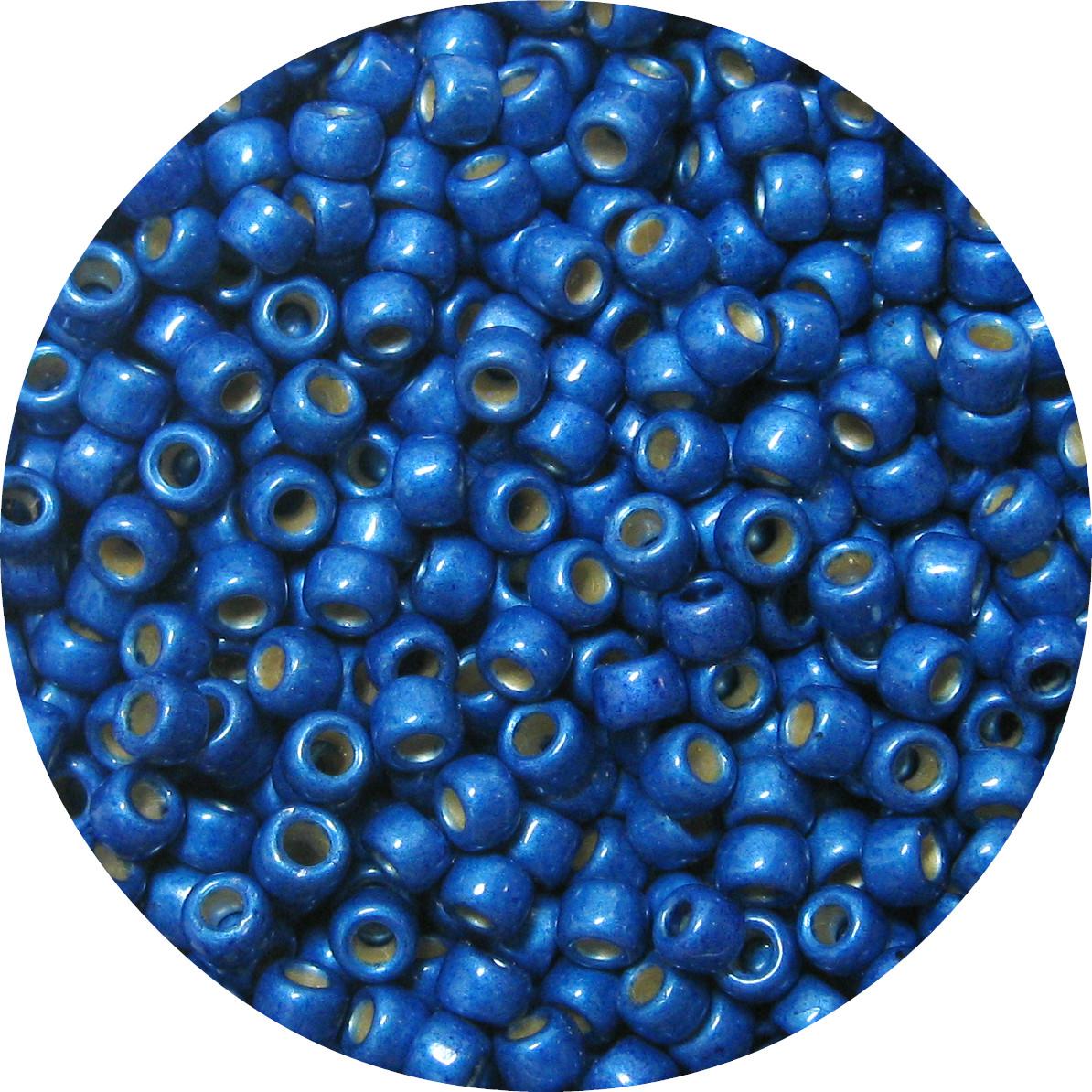 Japanese Seed Bead, PermaFinish Frosted Metallic Denim Blue