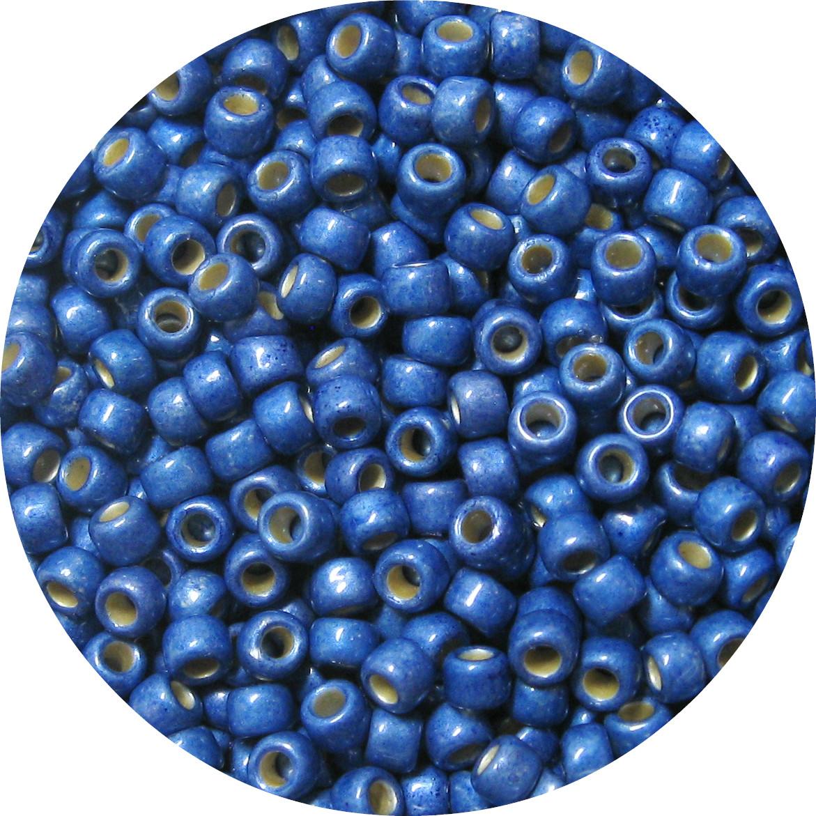 Japanese Seed Bead, PermaFinish Frosted Metallic Royal Blue