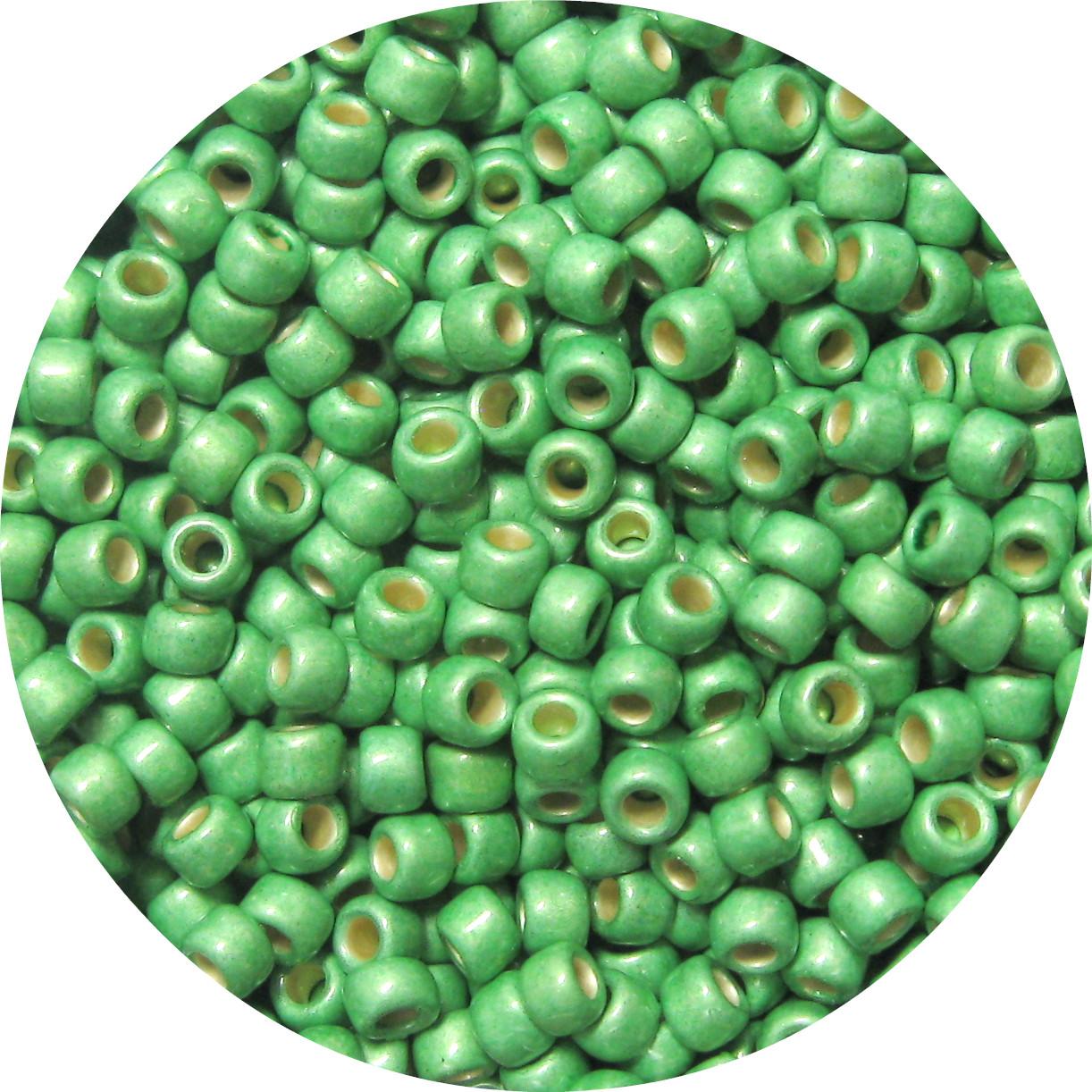 Japanese Seed Bead, PermaFinish Frosted Metallic Peridot