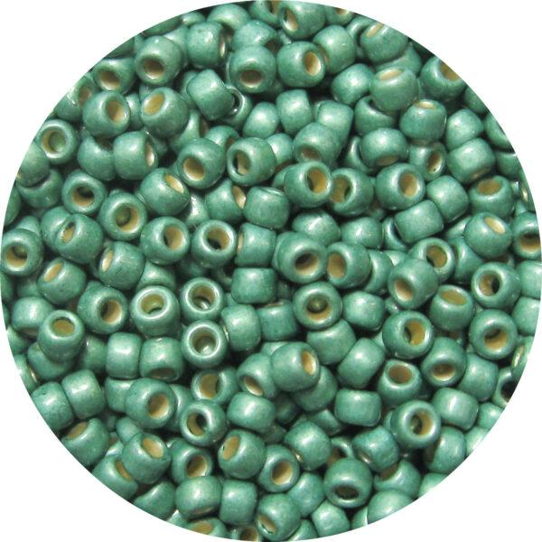 Japanese Seed Bead, PermaFinish Frosted Metallic Celadon