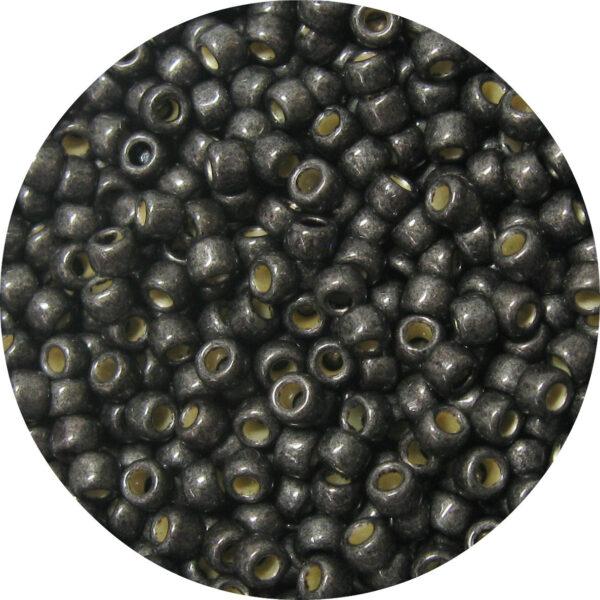 Japanese Seed Bead, PermaFinish Frosted Metallic Charcoal