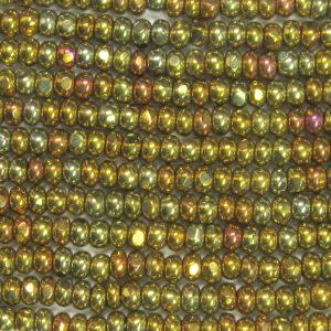 Charlotte Cut Seed Bead, Metallic Gold Iris