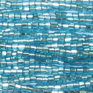 Czech 2 Cut Silver Lined Light Aqua Blue