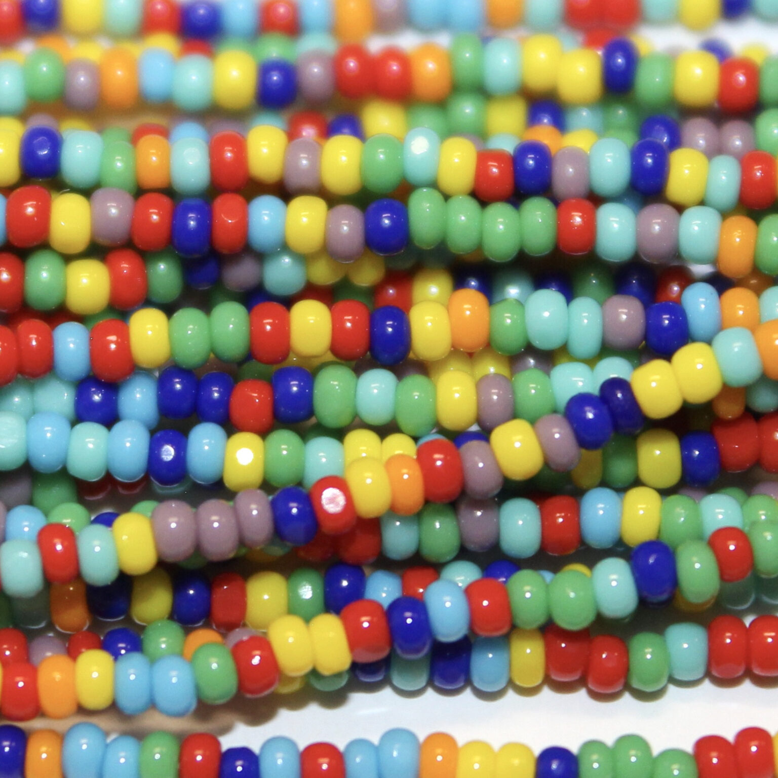 13/0 Czech Charlotte Cut Seed Bead Opaque Rainbow Mix Garden of Beadin'