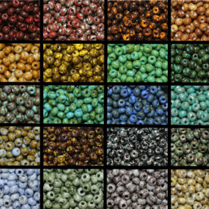 6/0 Czech Seed Bead Travertine/Picasso Variety Pack