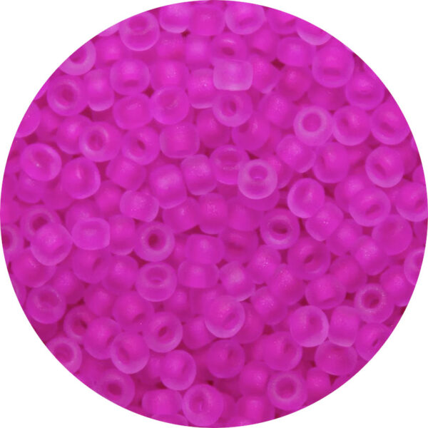 6/0 Japanese Frosted Neon Fuchsia Lined Crystal