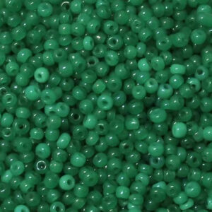 Vintage 11/0 Czech Seed Bead Old World Greasy Medium Green