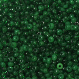Vintage 11/0 Czech Seed Bead Old World Greasy Dark Green