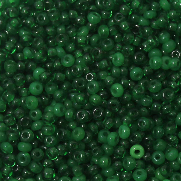 Vintage 11/0 Czech Seed Bead Old World Greasy Dark Green