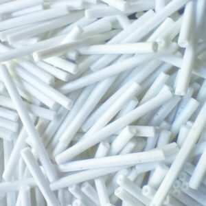 35mm Opaque White Czech Glass Bugle Bead