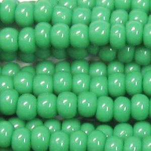 1/0 Czech Glass Seed Bead Opaque Green