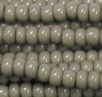 1/0 Czech Glass Seed Bead Opaque Grey