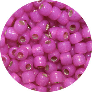 3/0 Toho Japanese Seed Bead Gilt (Gold) Lined Waxy Dark Hot Pink