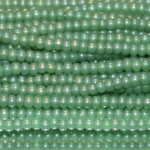 11/0 Czech Sea Green Opal AB Tint Seed Bead