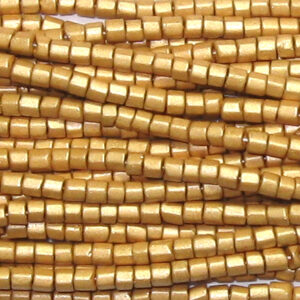 11/0 Czech 2 cut Frosted Metallic Light Gold Supra Pearl